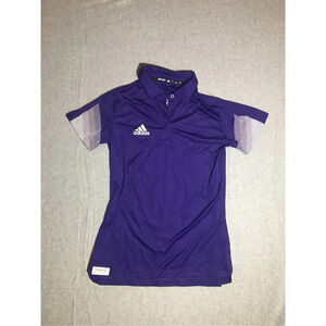 Mens Adidas Polo Size Small Casual Purple Athletic Blank White Details